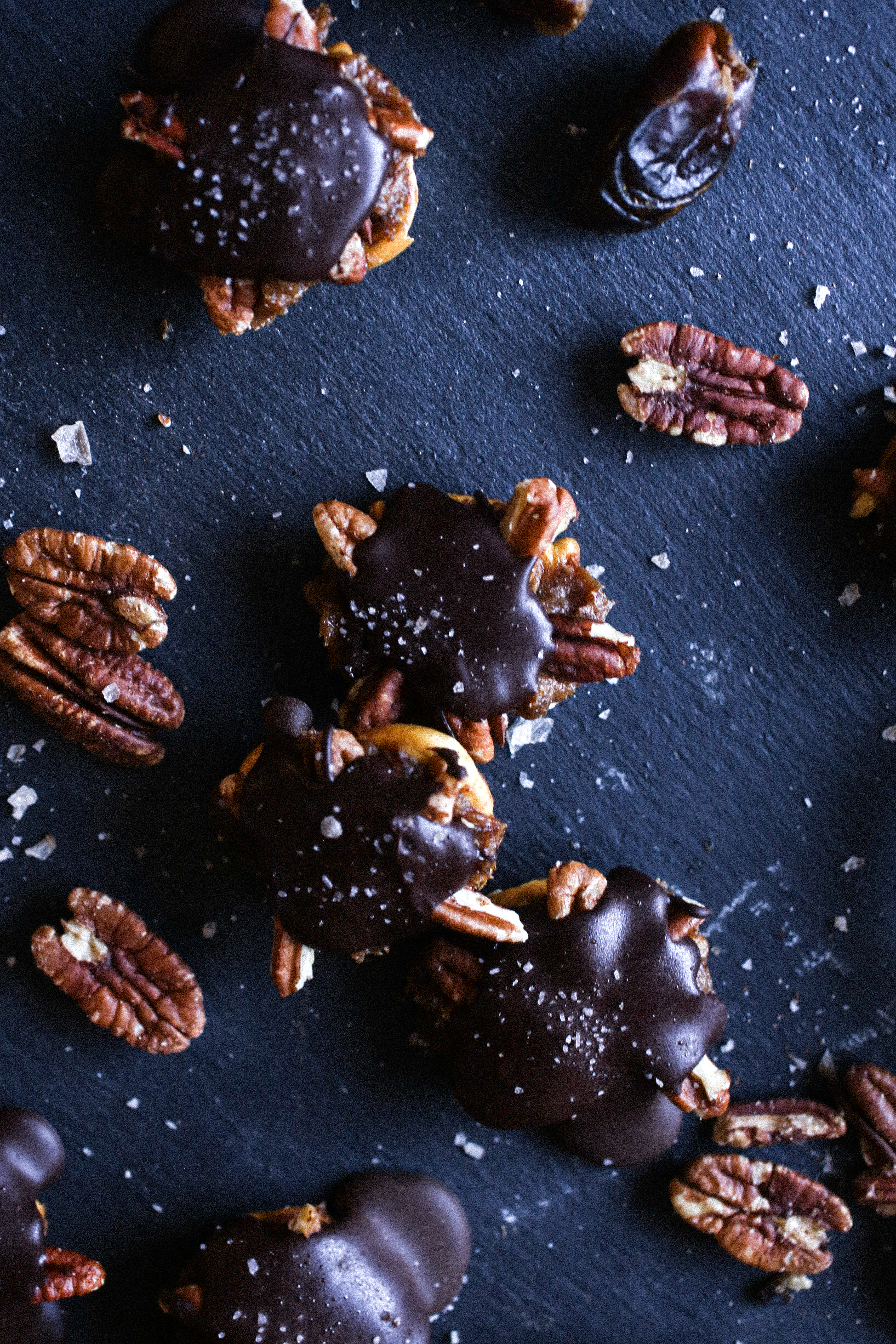 Closeup of dark chocolate pecan and banana muffins